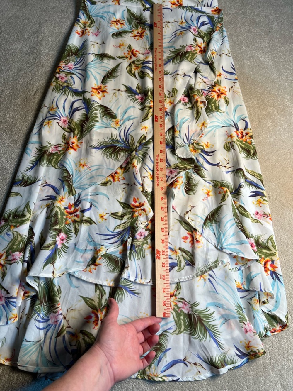 Tropical Dress Spaghetti Strap V Neck Francesca's Miami High Low NWT X Large - Picture 10 of 10